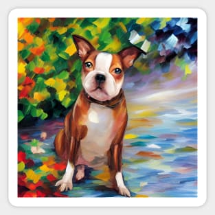 Brown Boston Terrier Sticker